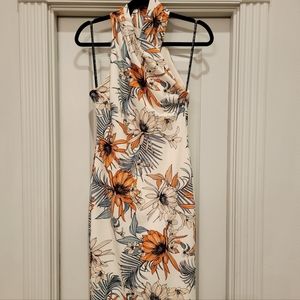 Draped halter neck midi dress